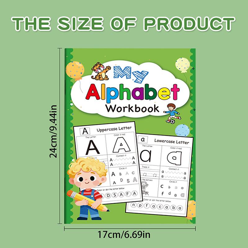 48 Pages, A-Z Alphabet Exercise Book, Writing Practice, Creative Coloring Adventure Drawing Book, English Homework Copybook