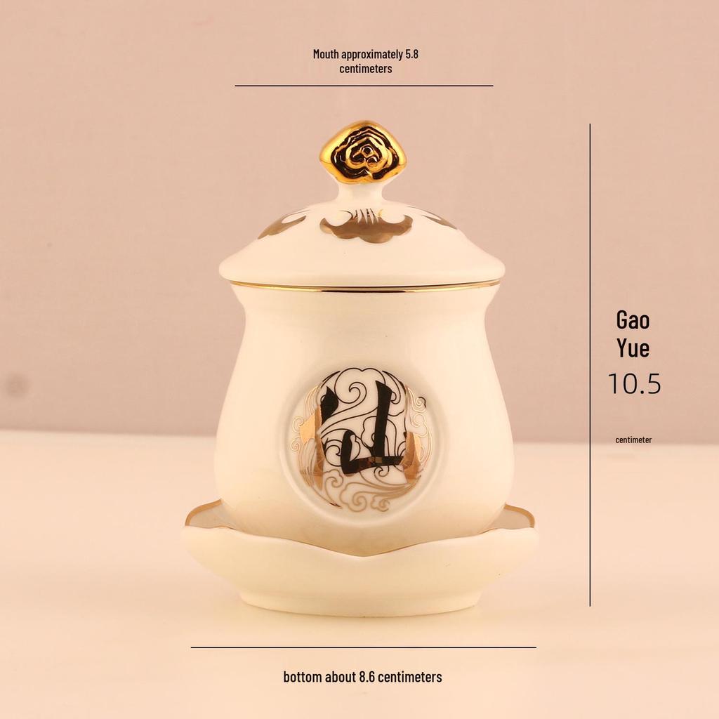 Keramische Opferbecher für Buddha, Guanyin und den Gott des Reichtums - Klein, Perfekt für Weihwasser und zum Anziehen von Reichtum.