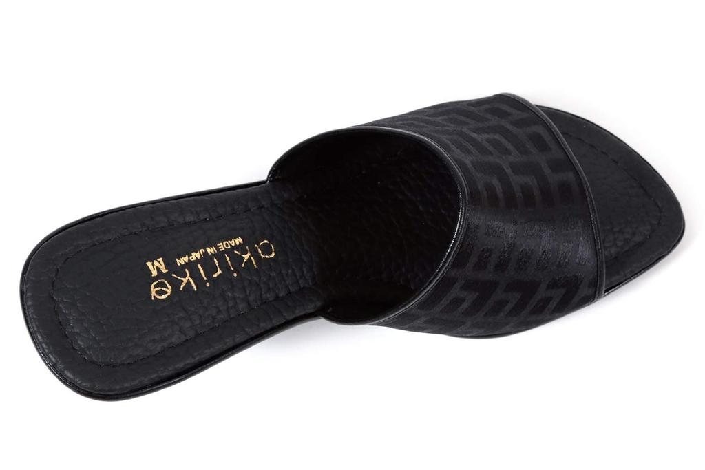Mule Sandals Made In Japan Office Signature Wedge Sole Black Size M [Akiriko] Approx. 7.5cm