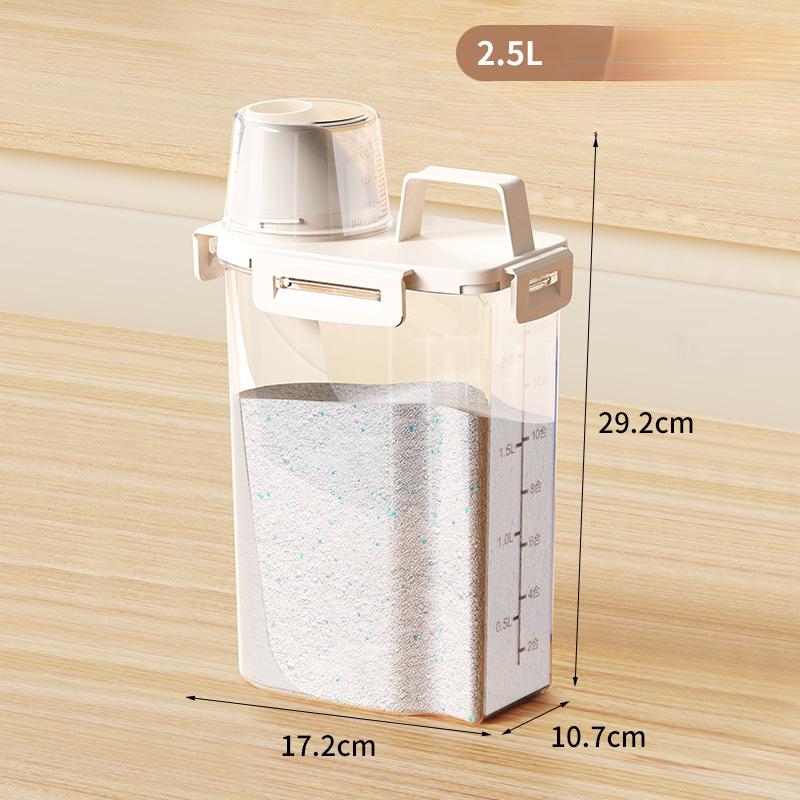 Airtight Laundry Liquid Storage Jar Portable Washing Powder Dispenser with Measuring Cup for Convenient and Efficient Laundry