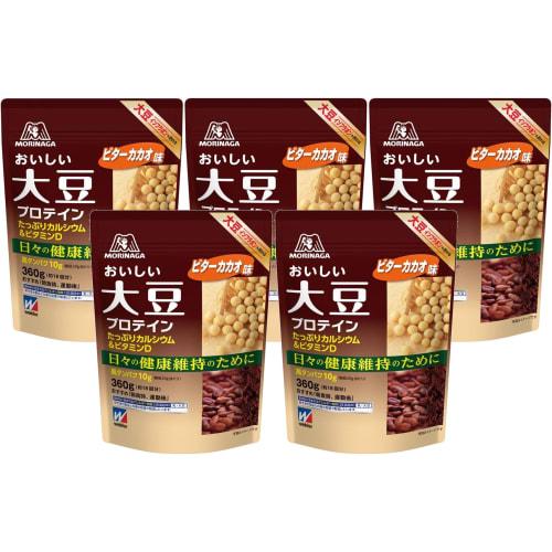 

[Набор из 5 штук] Morinaga Delicious Soy Protein, вкус горького какао, 360 г (приблизительно. 18 порций), 5 упаковок. Weider Соевый протеин, Кальций, Витамин D, Высокое содержание протеина