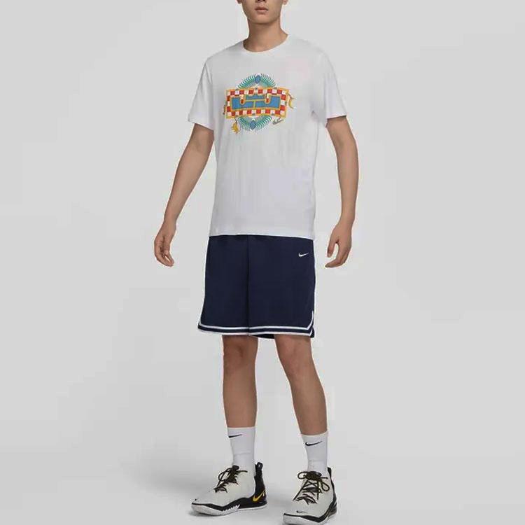 Men's Nike Dri-Fit DNA Logo Printing Stripe Drawstring Lacing Sports Shorts Deep Navy Blue DH7161-410