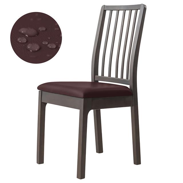 Waterproof Pu Seat Cushion Cover Faux Leather Stretch Chair Cover For Dining Area Room Area Kitchen Hospitality Anti -Dirty Oil -Proof Slipcovers