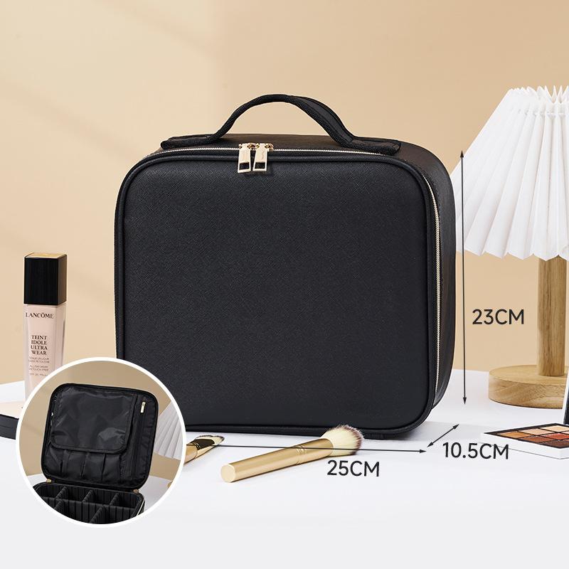 Portable LED Large Makeup Box Travel Cosmetic Case Lady Water Resistant Durable Zipper Custom Logo Detachable Jewelry Box