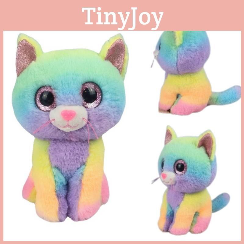 Cassidy Rainbow Cat Plush Toy Colorful And Soft Stuffed Animal For Kids' Birthdays