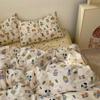 Washed Cotton Bed Four-piece Set Simple Bedding Quilt Cover Bed Sheet Dormitory Three-piece Set