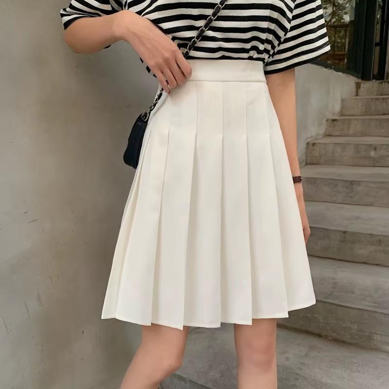 Gonne Pieghettate Donna Vita Alta Estate Lunghezza al Ginocchio Stile Preppy Harajuku 3XL Taglia Grande Chic Strada Scuola Cosplay Casual Donna