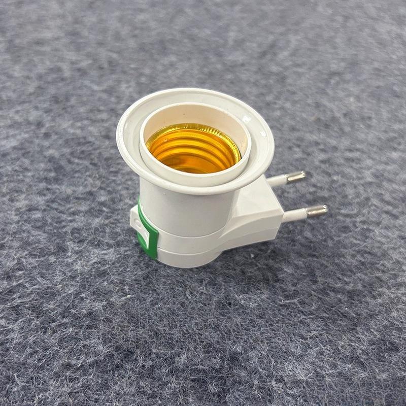 5pcs Light Bulb Socket To Eu Plug Adapter/power On-off Control Switch