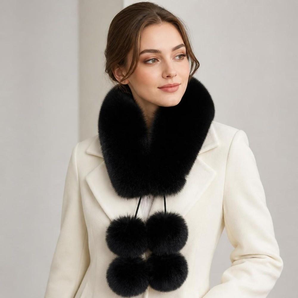 Magnetic Buckle Winter Scarves Thicken Neck Warmer Collar Fashion Furry Scarves Autumn Winter