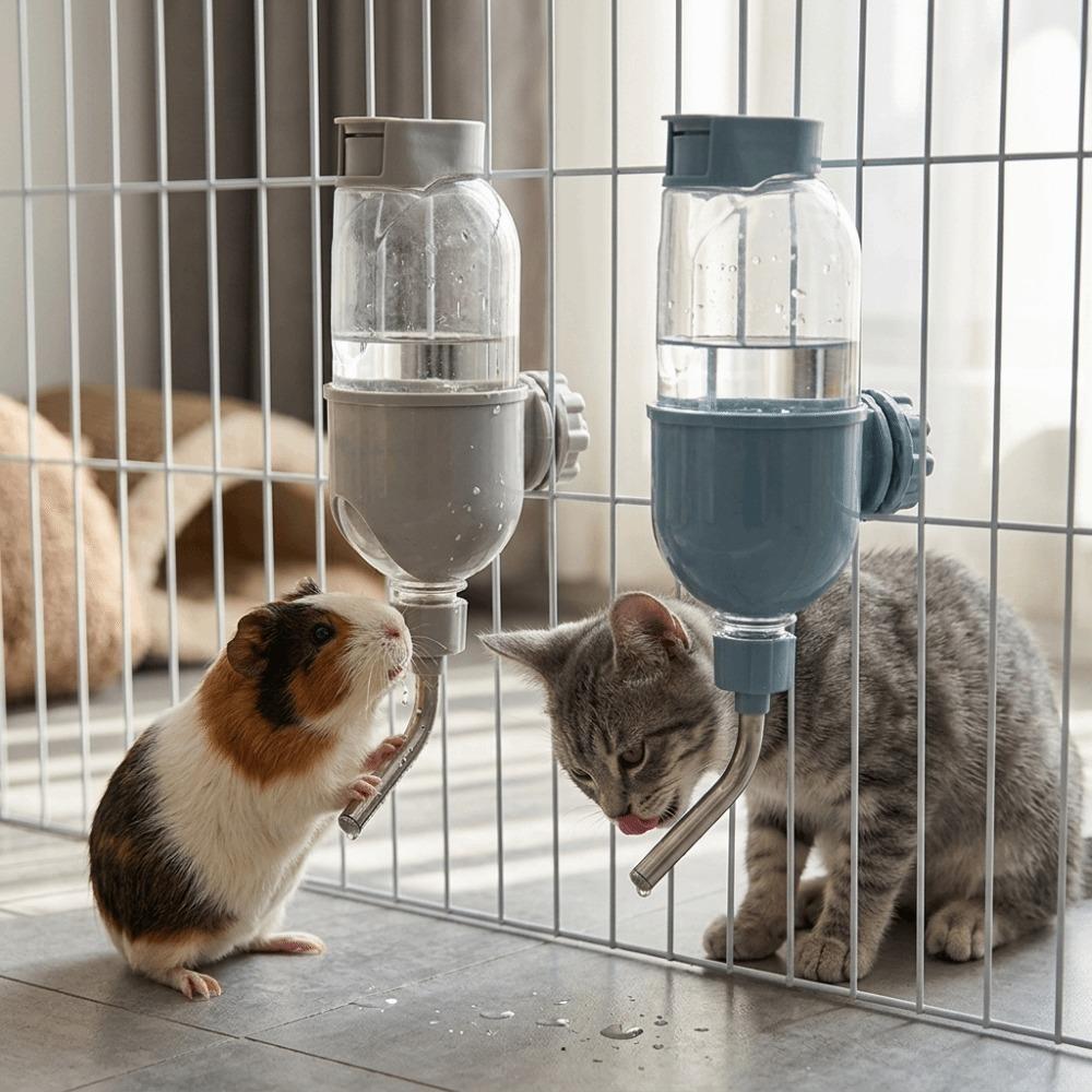 Anti-drip Pet Water Feeder Double Steel Bead Cat Dog Drinking Fountain  Dog Water Drinking