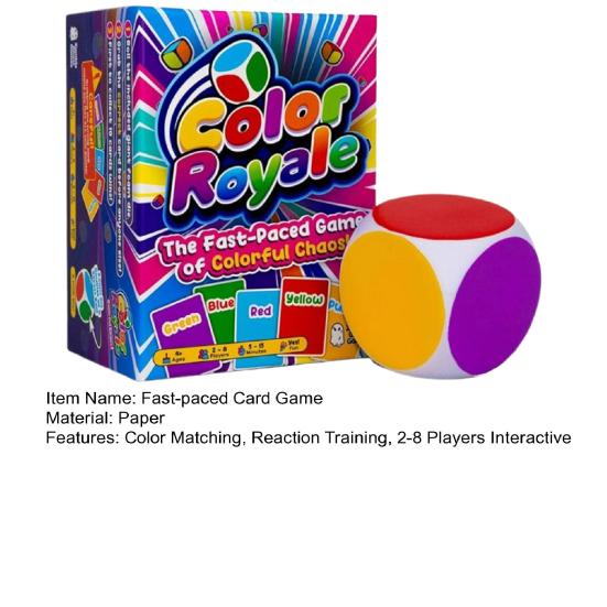 Fast-paced Card Game with Foam Ball Kids Adults Family Party Night Color Matching Game