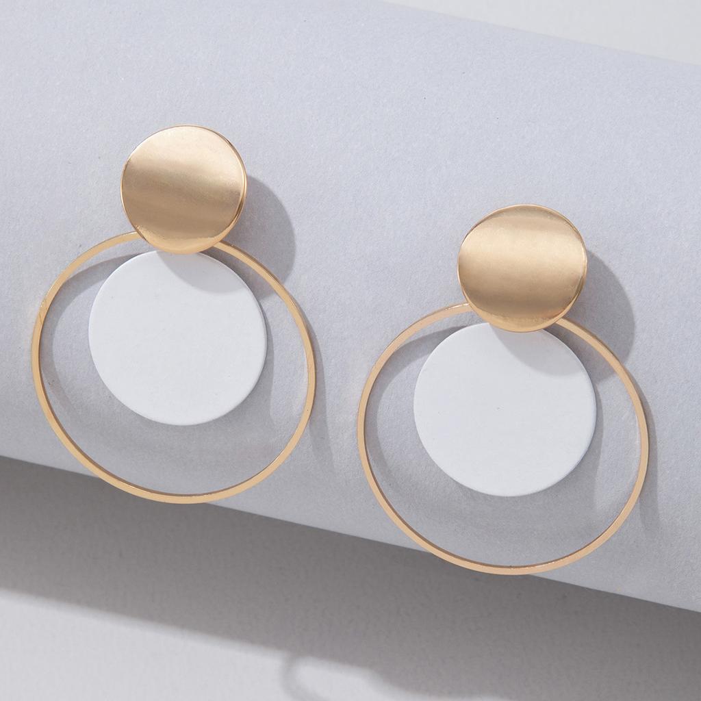 2025 New Products, Exaggerated Glossy Earrings, Red Painted Circle Geometric Earrings