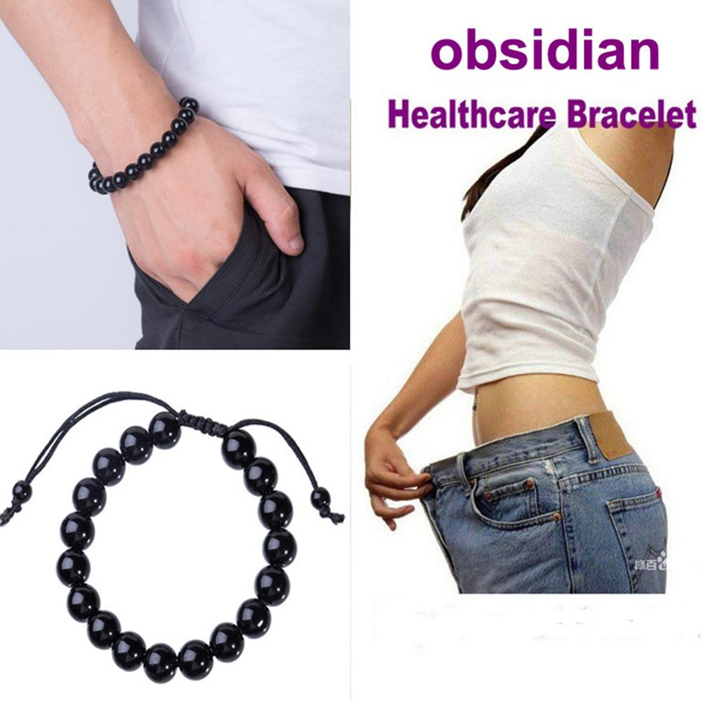 Buy Natural Stone Black Obsidian Therapy Bracelet Weight Loss