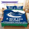Name Custom Vancouver Canucks Logo Pattern Bedding Set Quilt Cover Pillowcase Home Decor Gift (1 * Duvet Cover + 2 * Pillowcase, Without Core)