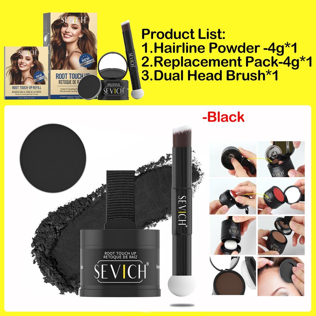 Poudre pour la ligne capillaire Correcteur Couverture Temporaire des Racines de Cheveux Contrôle des Bords de la Ligne Capillaire Couverture des Cheveux Gris Poudre Ombre pour la Ligne Capillaire Instantanément
