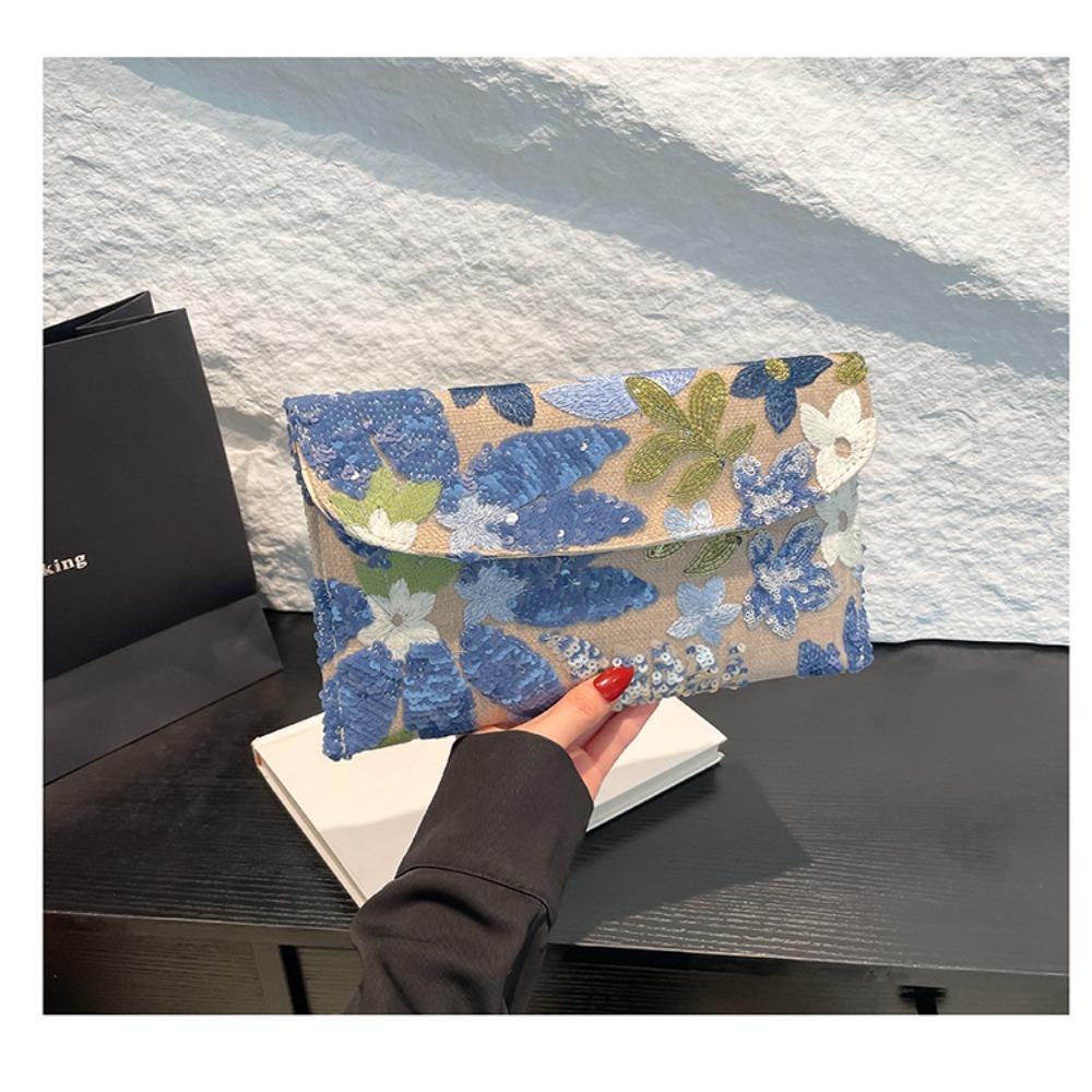 

Stylish Sequin Evening Clutch Bags Elegant Exquisite Party Purses Glitter Beaded Envelope Bag Night Out синій
