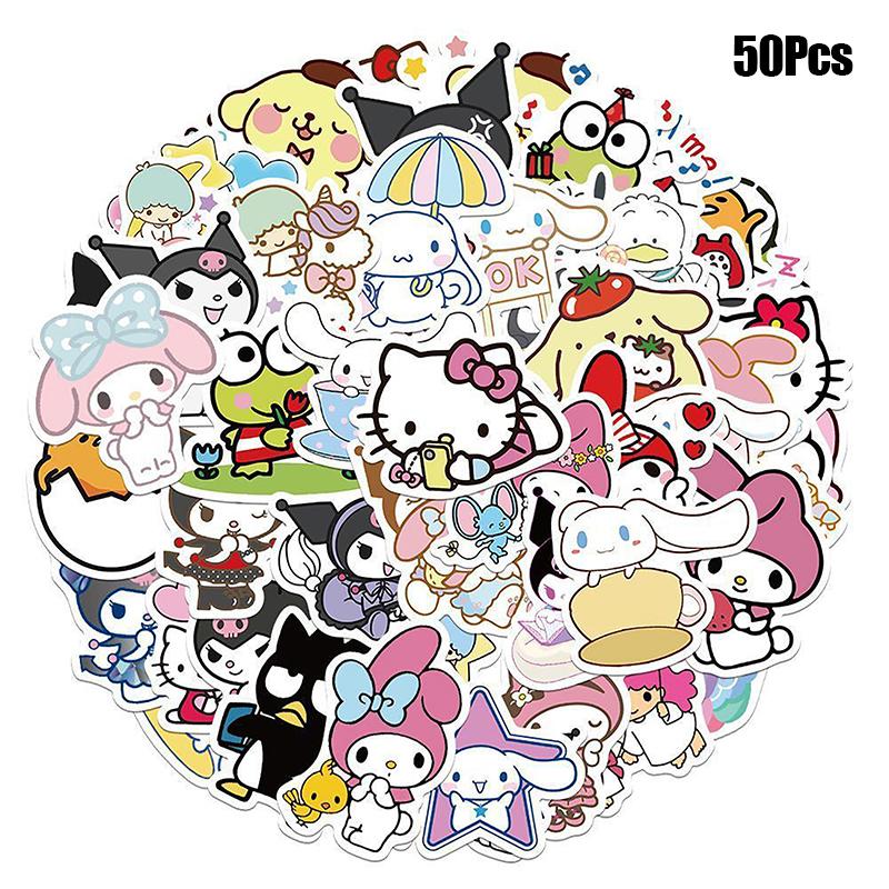 50Pcs Cartoon Kawaii Stickers Kids Diy Stationery Stickers Cute Decoration Decals Anime Diy Decoration Stickers Gifts