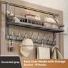 Over-the-Door Storage Rack, Multifunctional Metal Easy-Install, for Bedroom Bathroom & Kitchen Organization