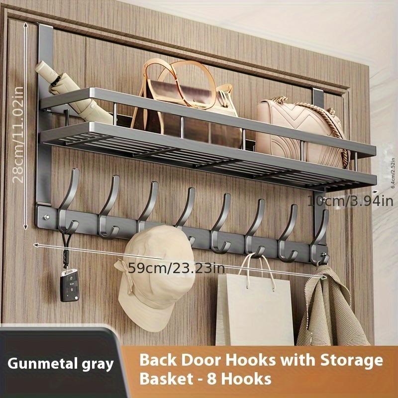 Over-the-Door Storage Rack, Multifunctional Metal Easy-Install, for Bedroom Bathroom & Kitchen Organization