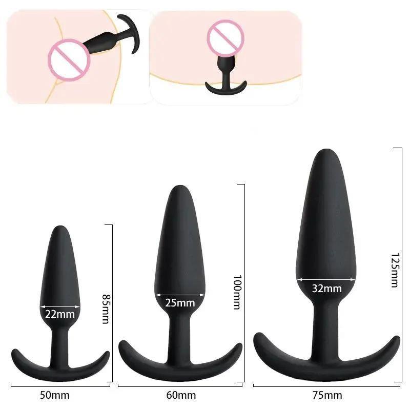1/3Pcs Anal Plug Soft Silicone Butt Plug Bullet Vibrator Stimulator Adult Sex Toys For Men/Women Anal Prostate Massager For Gay