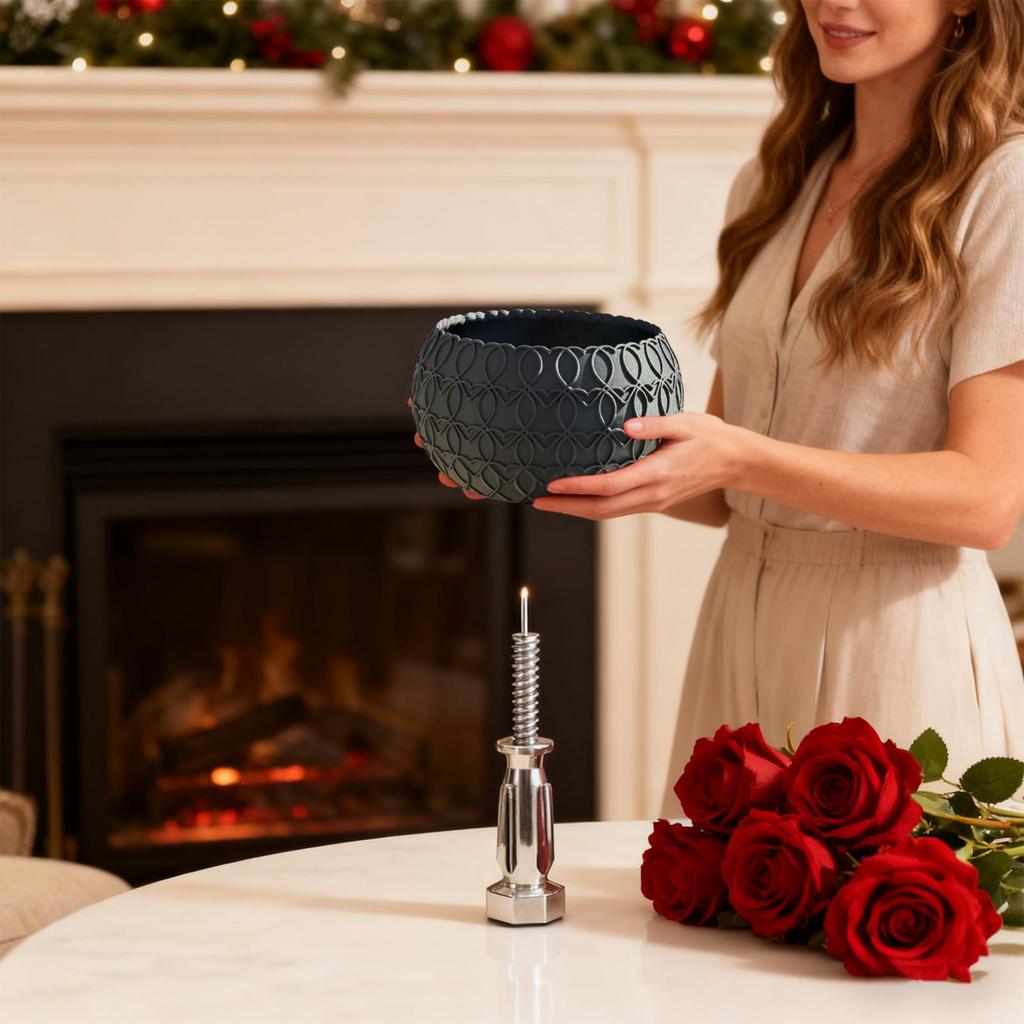 Creative Valentine's Day Love Bowl 3D Printed Ornament Heart Pattern Bowl Candy Bowl Valentine's Day Flower Vase Decoration