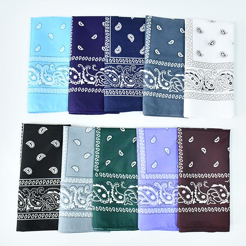 Fashion Hip Hop Bandana Outdoor Unisex Black Hair Band Neck Scarf Headwear Wrist Wraps Head Square Scarves Print Handkerchief