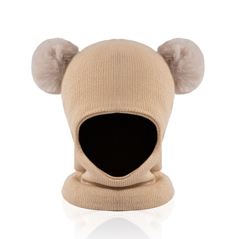 Children's Hat and Scarf Combo, Fleece-Lined, Thickened, Ear Protection, Winter Warm Knitted Hat for Boys and Girls