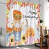 Fall Shower Curtain Thanksgiving Festival Home Decor For Bathroom Pumpkin Maple Leaf Autumn Harvest Season Bath Curtain Cloth