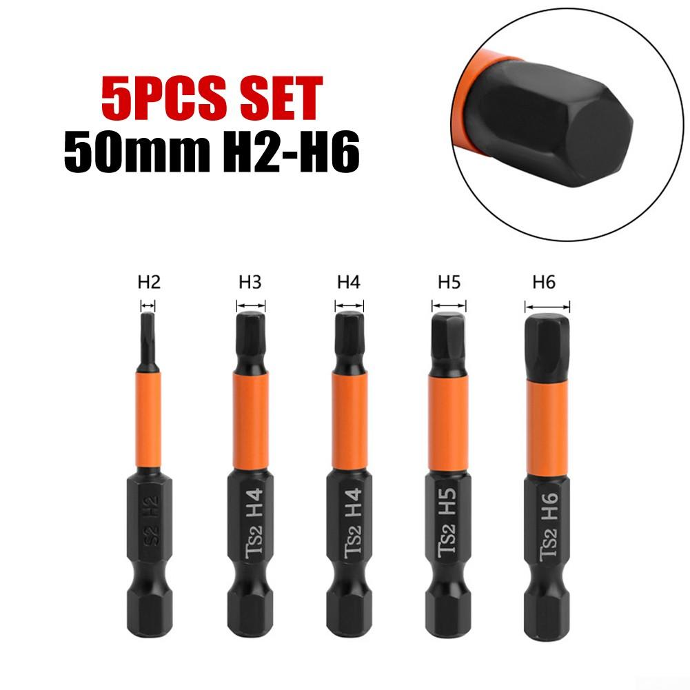 Sechskant-Bit, 5 Stück, Schraubendreher-Bits, H2-H6, Handwerkzeuge, Sechskant