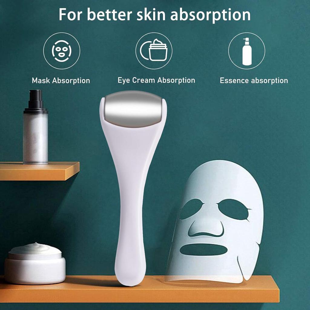 Facial Ice Roller Massage Tool Skin Lift Tighten Pain Relief Reduced Puffiness Face Eye Skin Care Product Stainless Steel Roller