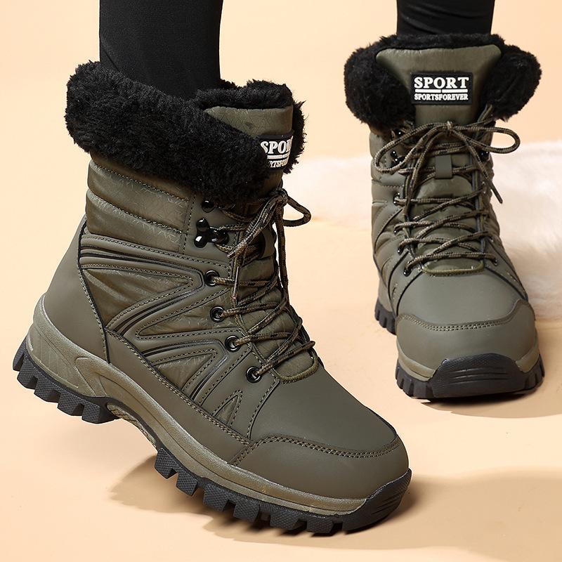 Large Size Outdoor Travel Sports Snow Boots Women's Winter Velvet Warm Medium Tube Women's Cotton Boots Ski Hiking Shoes