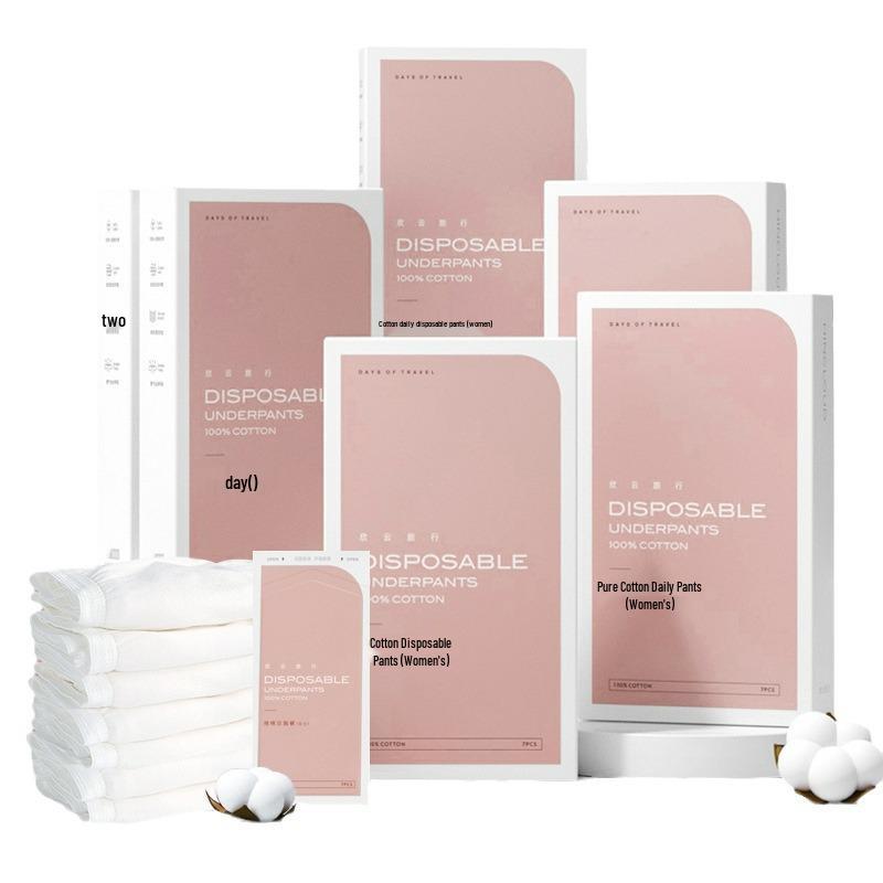 30 Pairs Disposable Cotton Underwear for Men & Women - Sterile, Wash-Free, Ideal for Travel