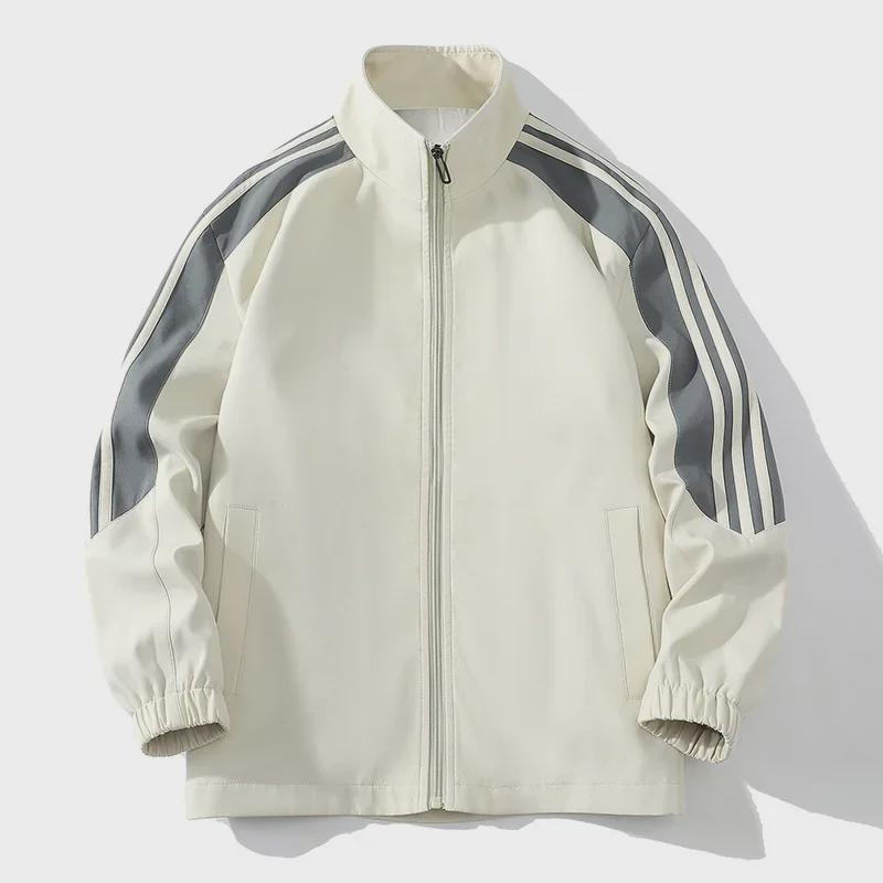 Men's Casual Two-Piece Sports Suit - New Spring/Autumn Styles, Youthful Fashion Trend, Stand-Up Collar, Loose Fit.