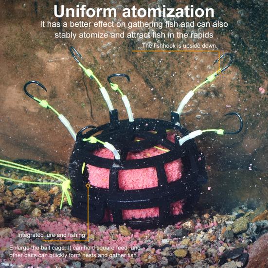 

Рибальський гачок з перевернутою нижньою годівницею, плаваючий дизайн на 360 градусів, повне охоплення зони клювання, годівниця-клітка, гачки для риболовлі C