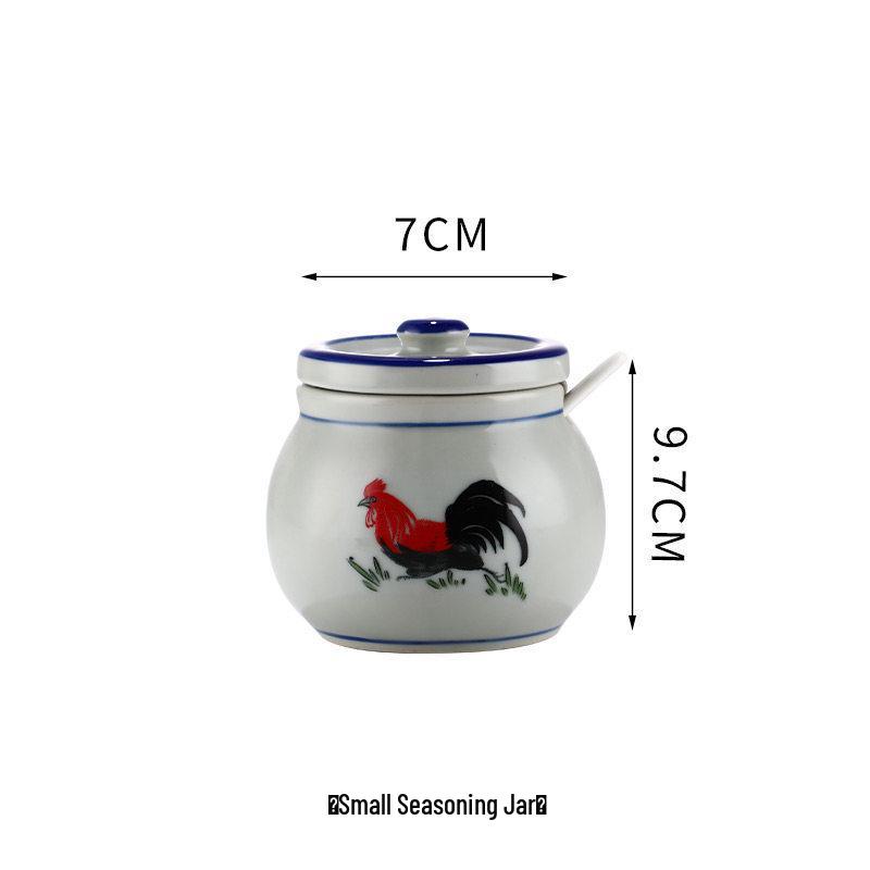 Keramik-Retro-Hahnschüssel - Nostalgisches Kampfhahn-Design