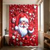 1 Stück Imitationsrelief Weihnachtsmann Roter Druck Wasserdicht Duschvorhang für Privatsphäre mit 12 Haken, Mehrere Größen Maschinenwaschbar