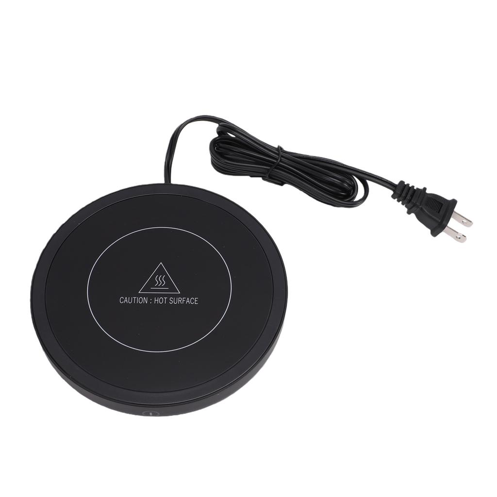 Electric Cup Warmer Round Shape Black Automatic Temperature Control Desktop Electric Mug Warmer
