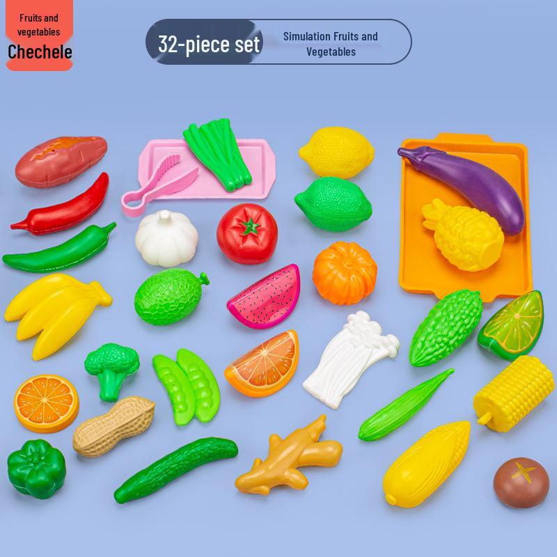 Детский игровой кухонный набор: Разрезаемые фрукты, овощи и пицца