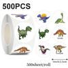 500pcs/Roll Dinosaur Cartoon Stickers Cool Animal Decals DIY Guitar Luggage Scrapbook Waterproof Graffiti Seal Label Sticker Toy