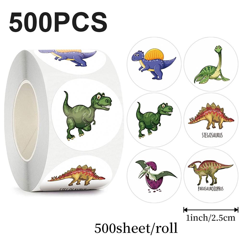 500pcs/Roll Dinosaur Cartoon Stickers Cool Animal Decals DIY Guitar Luggage Scrapbook Waterproof Graffiti Seal Label Sticker Toy