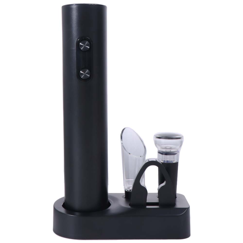 5-in-1 Electric Wine Bottles Opener Reusable Battery Operated Electric Corkscrew with Base Automatic Corkscrew Bar