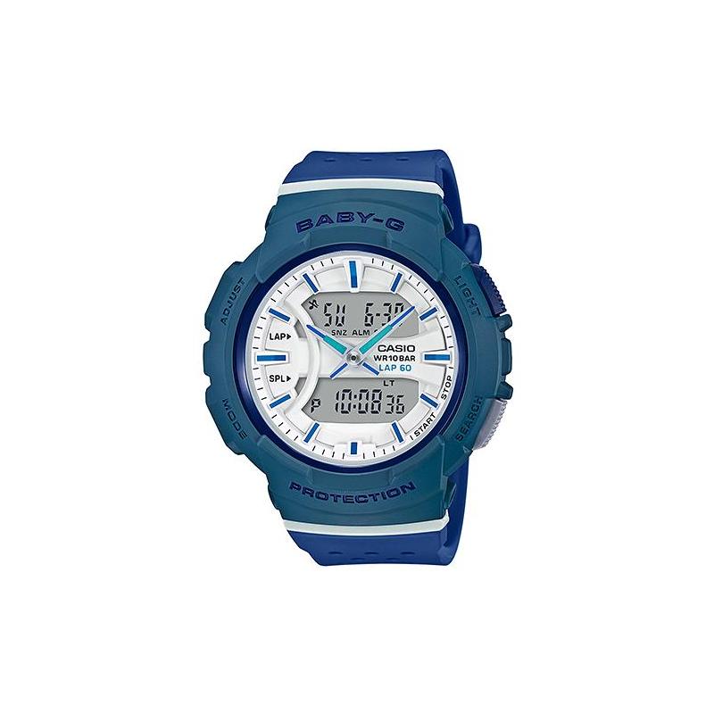 

Casio CASIOBABY-G series blue stopwatch chronograph waterproof sports fashion casual watch quartz movement resin strap Japanese and Korean BGA-240-2A2 синий