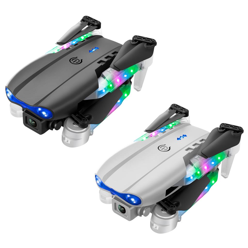 Quadcopter with Dual Camera, 2.4G 4 Channel Foldable Remote Control Aircraft with LED Lights, Altitu