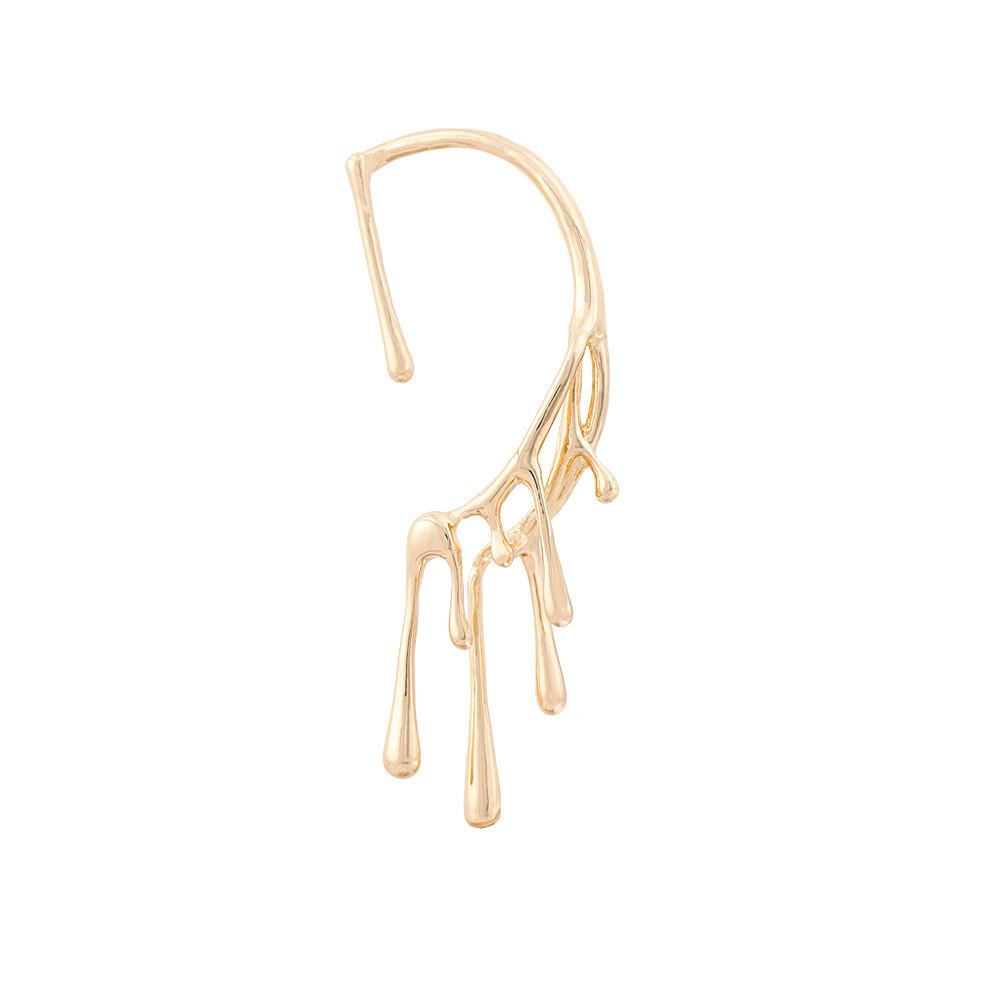 Chic Geometric Alloy Earrings With Irregular Lava Drop Design In Gold Silver And