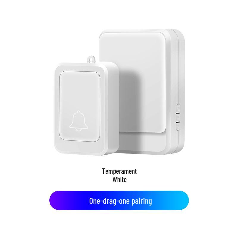 Wireless Battery-Powered Doorbell with Strong Flash, Service Call Button for Hearing Impaired and Elderly, Optional Mute Function.