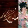 1 Set Pearl Tang Dynasty Hairpin Classical Flower Hair Comb Vintage Ancient Hair Stick  Women