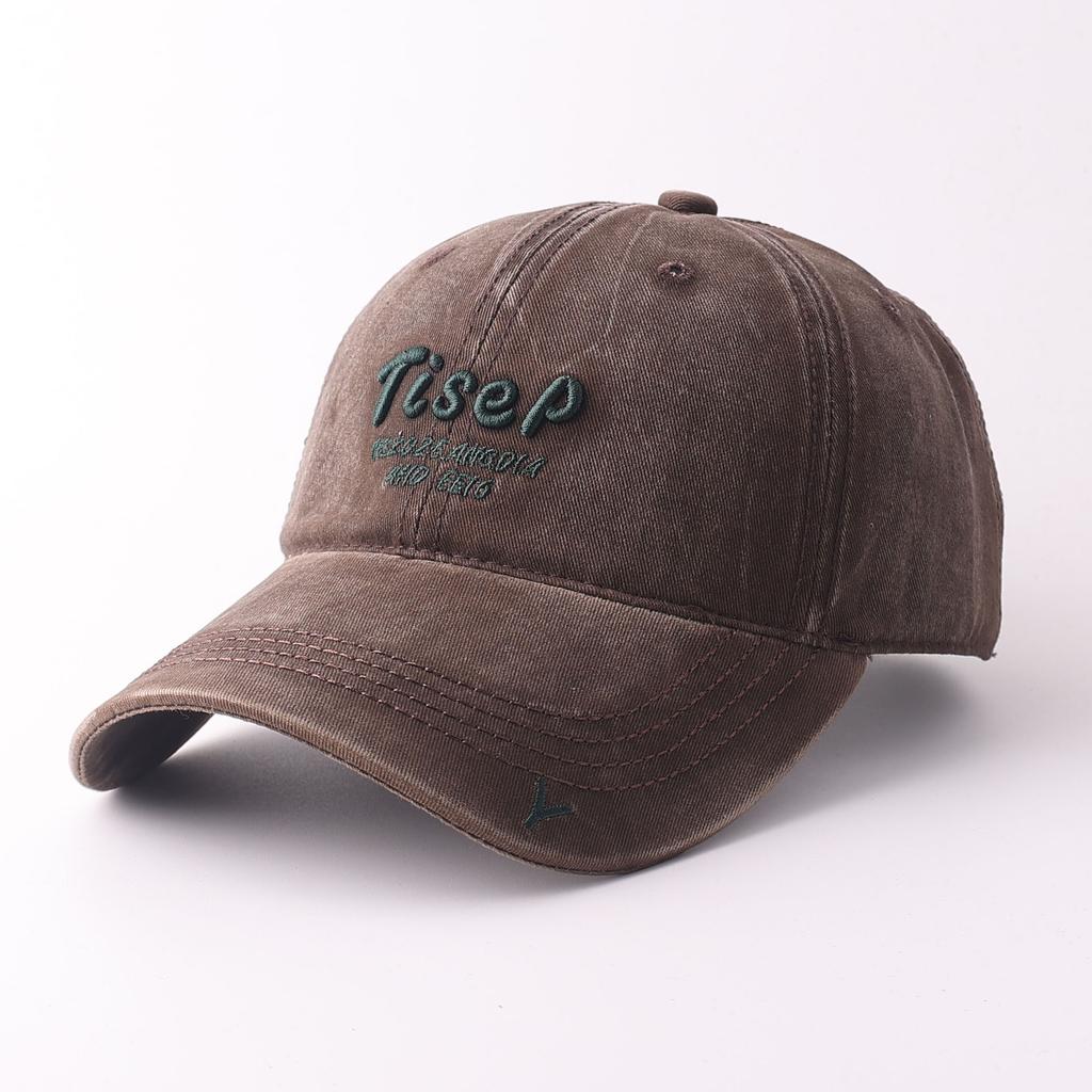 European and American Fashion Washed Denim Baseball Cap, Wide Brim, Small Face, Big Head Circumference, Peaked Cap, Sun Hat, Man