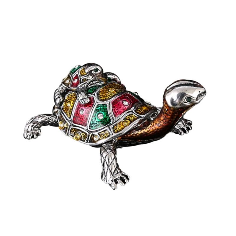 

Элегантная эмалированная шкатулка для украшений с черепахами, с многоуровневыми отделениями для колец, серег и мелких аксессуаров 1