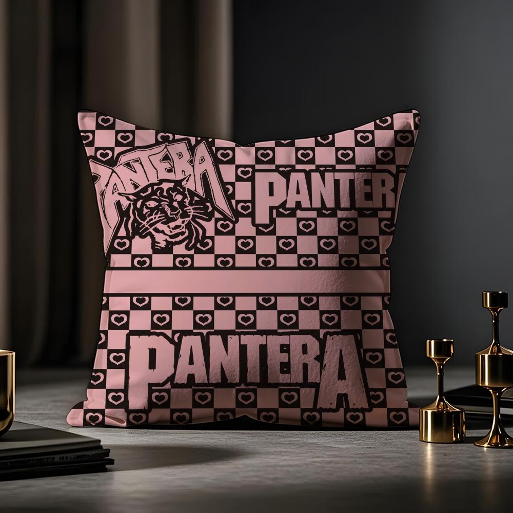 Pantera Cushion Cover Anti-dustmite Pillowcase Invisible Zipper Silky Short Plush Sofa Cushion Cover