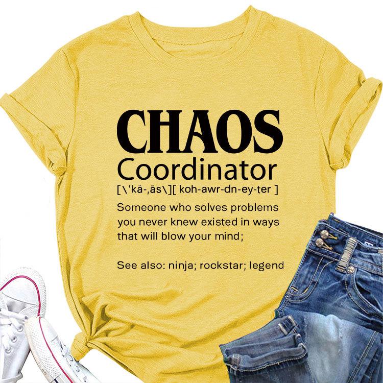 Summer New Casual Shortsleeved T Shirt Chaos Coordinator Printed Loose Crew Neck Top All Match Womens Fashion Pullover